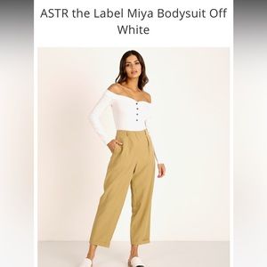 ASTR Miya Off the Shoulder Bodysuit in Off White